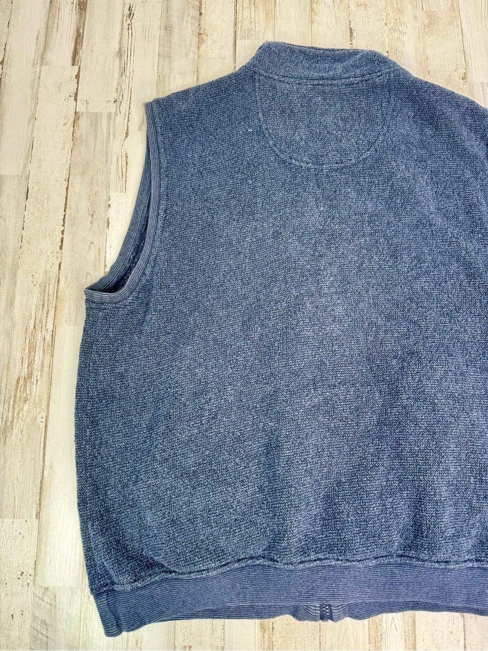 VTG Big Dogs Sweater Mens XL Blue Full Zip Mock Neck Pockets Vest Sleeveless - Picture 9 of 9